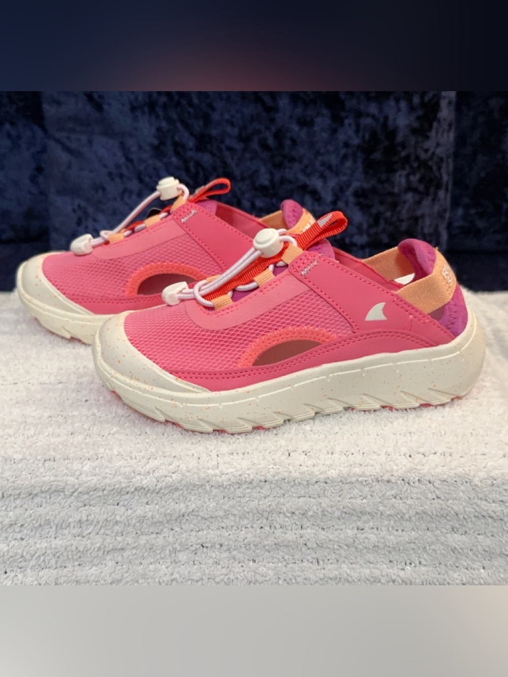 Rugged Shark Kids Pink Active Slip-On Sandals with Easy Bungee Closure